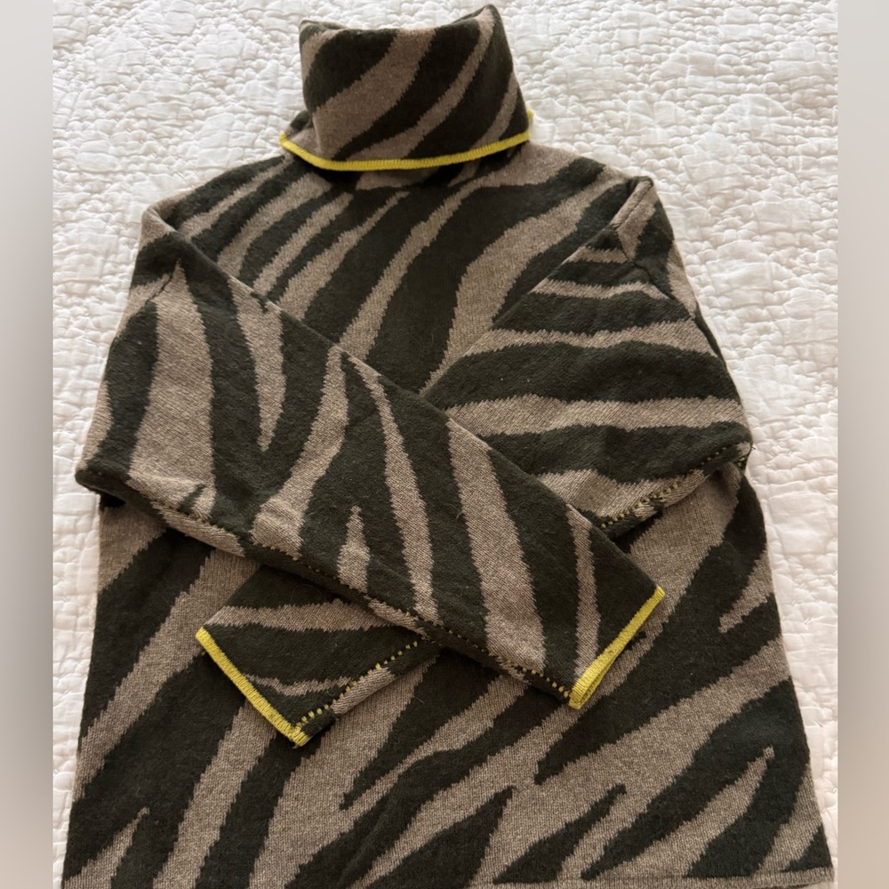 Rag & Bone Kiki Zebra Print Funnel Neck Sweater - Picture 4 of 4